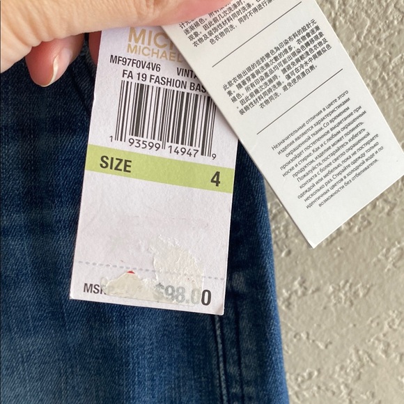 Michael Kors Denim Blue fringe bottom Skirt size 4 - Picture 6 of 11